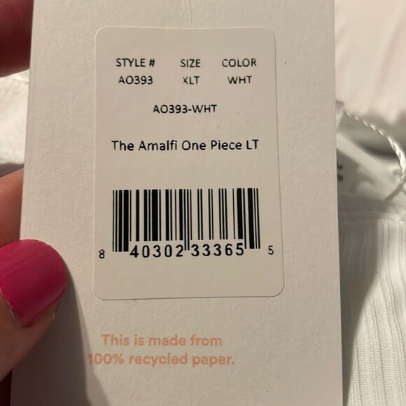 Andie The Amalfi One Piece LT Swimsuit Ribbed White plus size XL NWT long torso - Picture 4 of 8